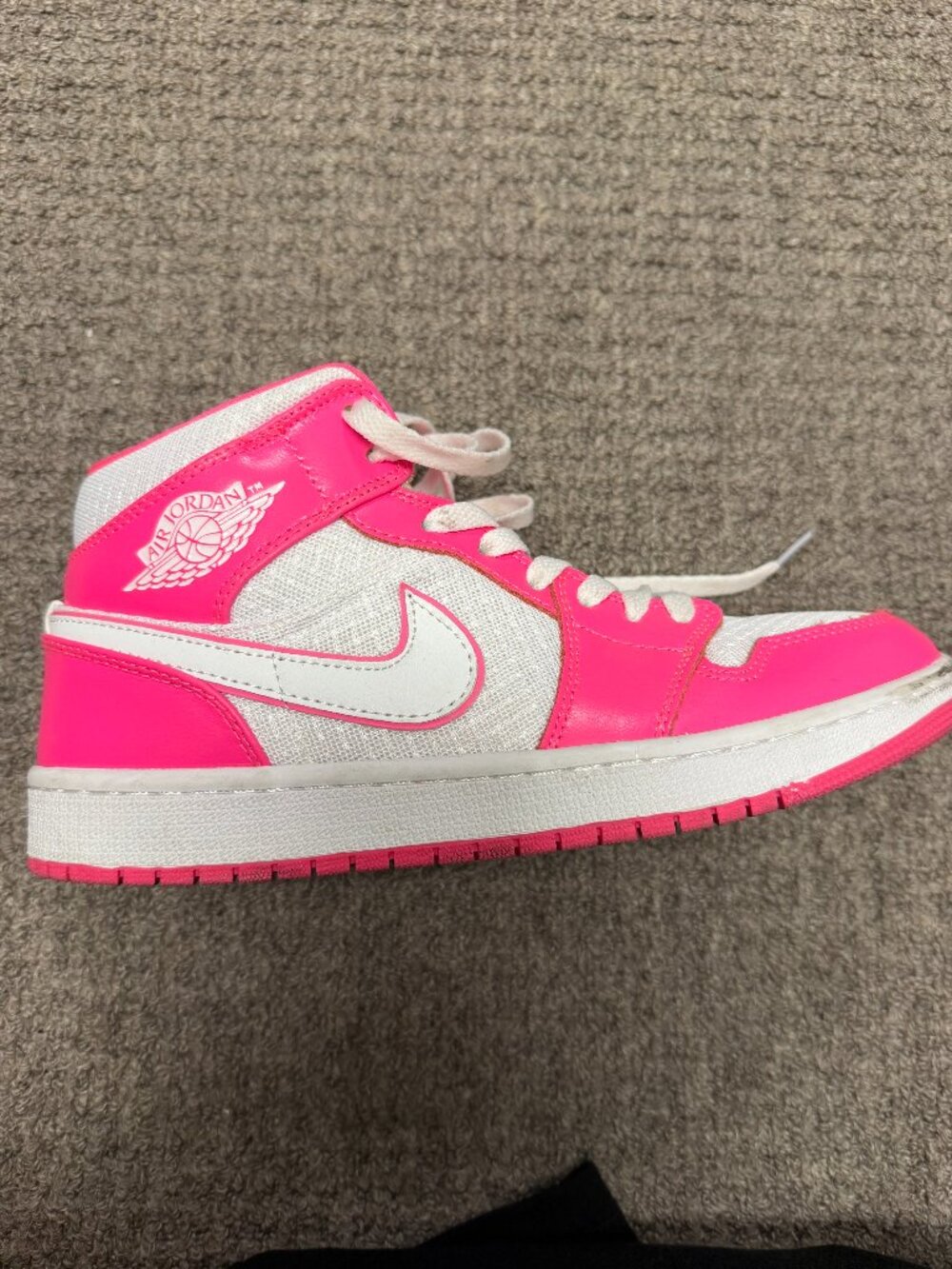 Nike Hot Pink and White Air Jordan - Size EUR 42